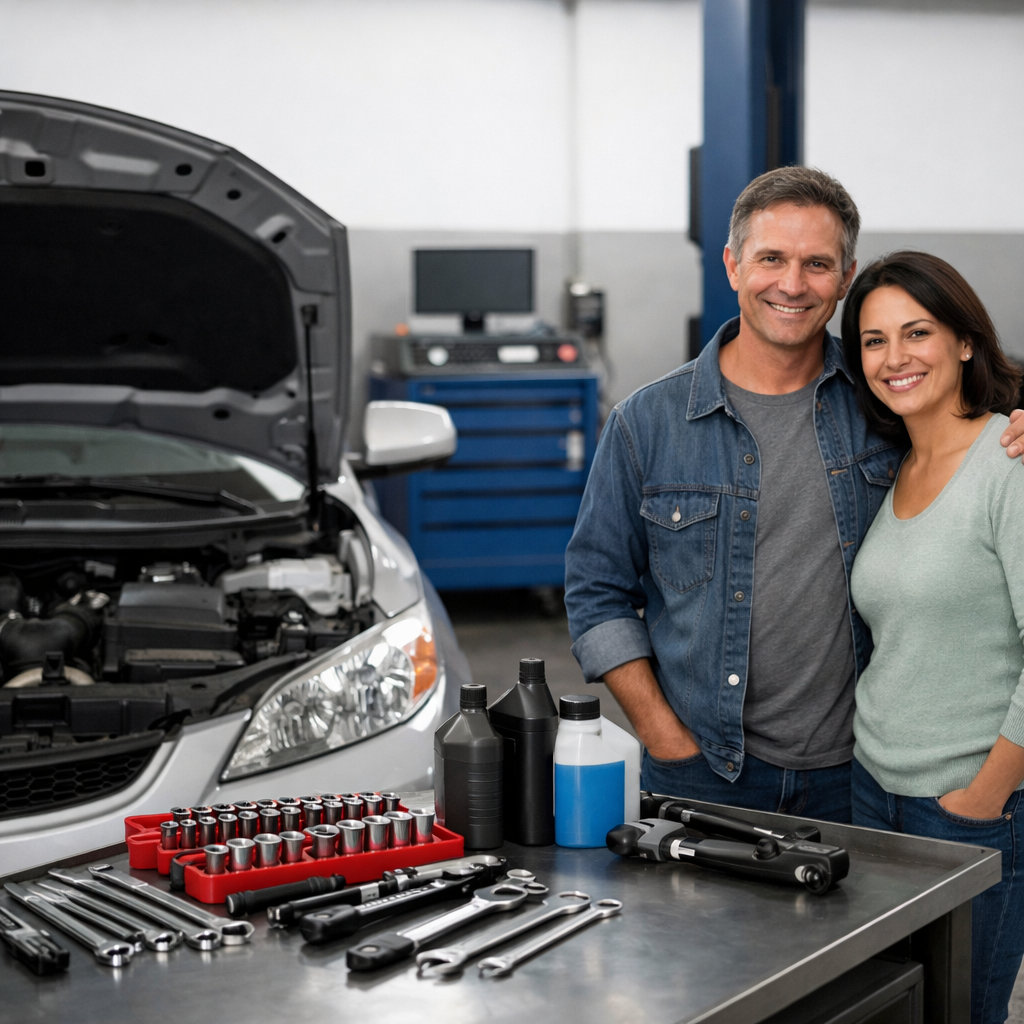 Sam Lee's Auto Repair technician performing professional engine diagnostics and transmission repair services in San Diego